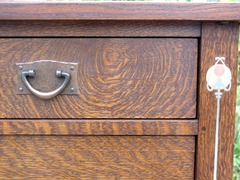 Close-up hardware and inlay.